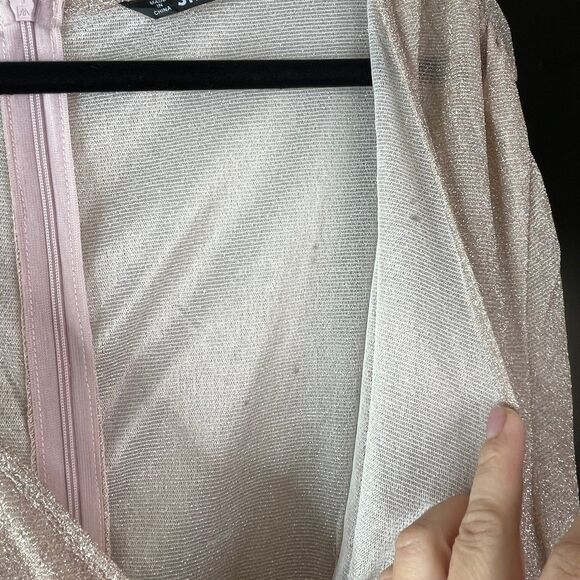 Maxi SHEIN Long Sleeve Women’s Dress Pleated Blush Pink Size 3XL #652 - Picture 12 of 16